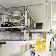 FlatStocker installation with 200 storage bins at Frauenhofer IMPS Dresden