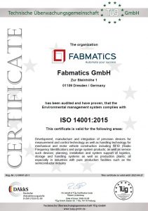 QM CERTIFICATE ISO14001-2015
