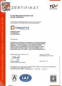 QM-ZERTIFIKAT ISO14001-2015